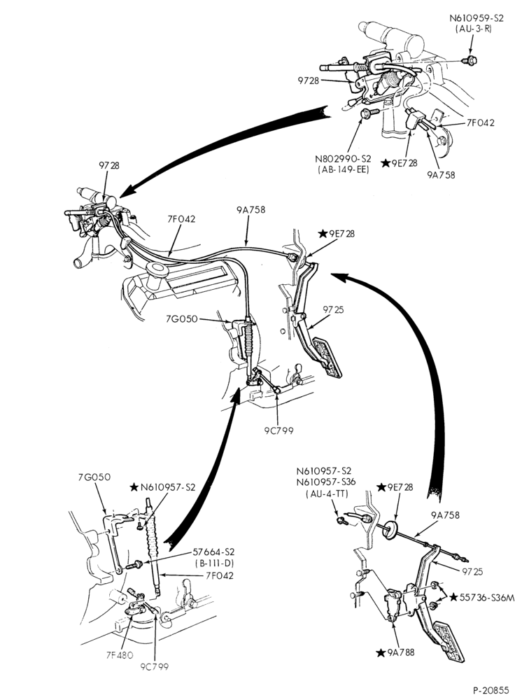 Схема 6 CYL. 3.8L (230 C.I.D.)-Accelerator linkage