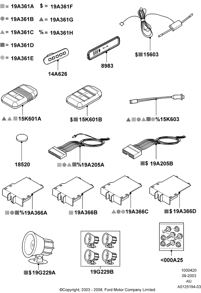 Схема Противоугонные устройства (аксессуар), Power Code Systems; 04.09.2003–08.05.2006