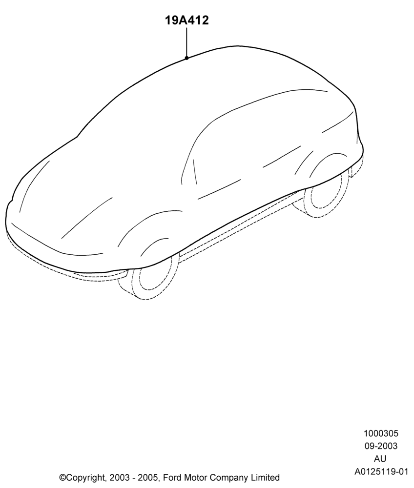 Схема Средства ухода, Accessory, Vehicle Cover; 04.09.2003–18.07.2005