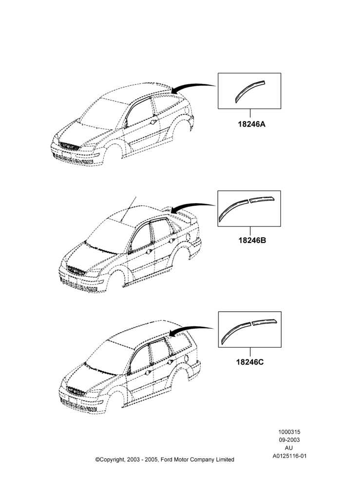 Схема Декор кузова — бок, Accessory, Side Window Shades; 04.09.2003–27.08.2007