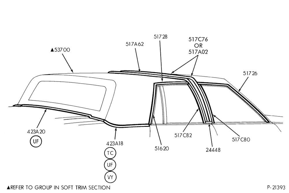 Схема ROOF AND BACK BELT FORMAL ROOF - BODY TYPE 54