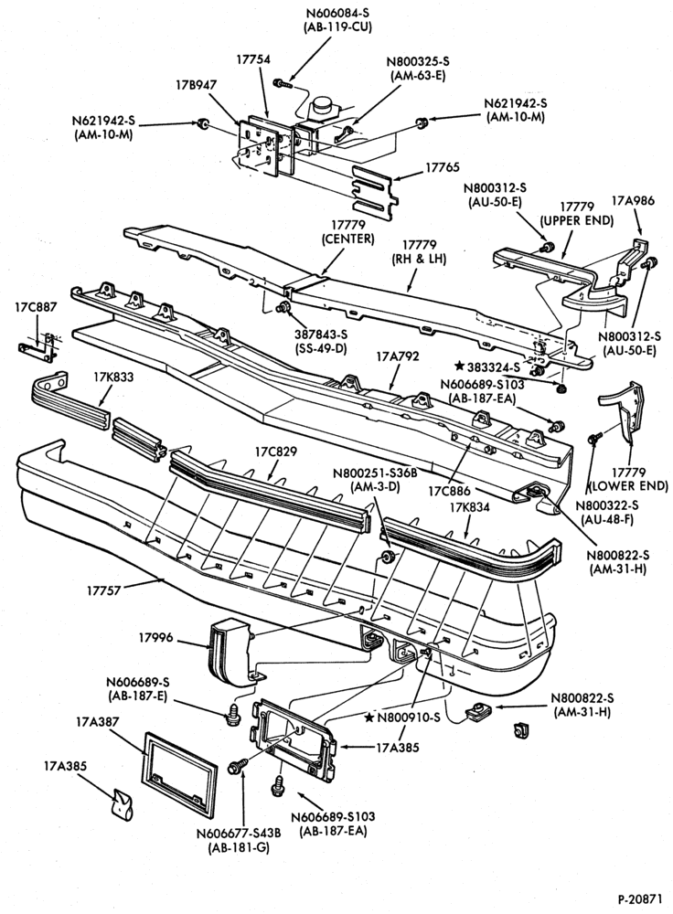 Схема SPEEDOMETER, BUMPERS, MIRRORS AND WIPERS-Bumper- front