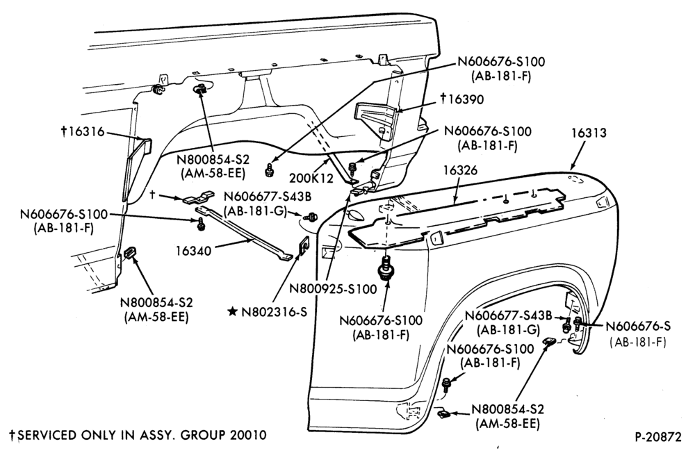 Схема SHEET METAL-Rear fender and related parts - w/dual rear wheels-F350