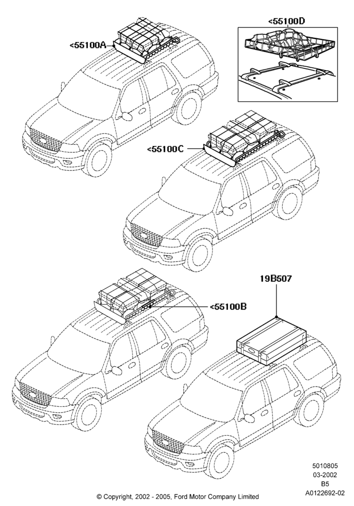 Схема Багажники на крышу, Accessory, Luggage Carrier; 18.03.2002–02.05.2005