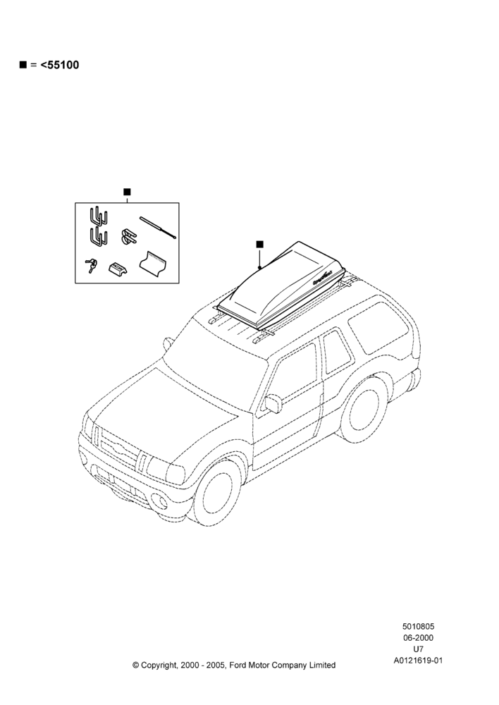 Схема Багажники на крышу, Accessory, Sport Track Luggage Carrier; 31.01.2000–09.05.2003
