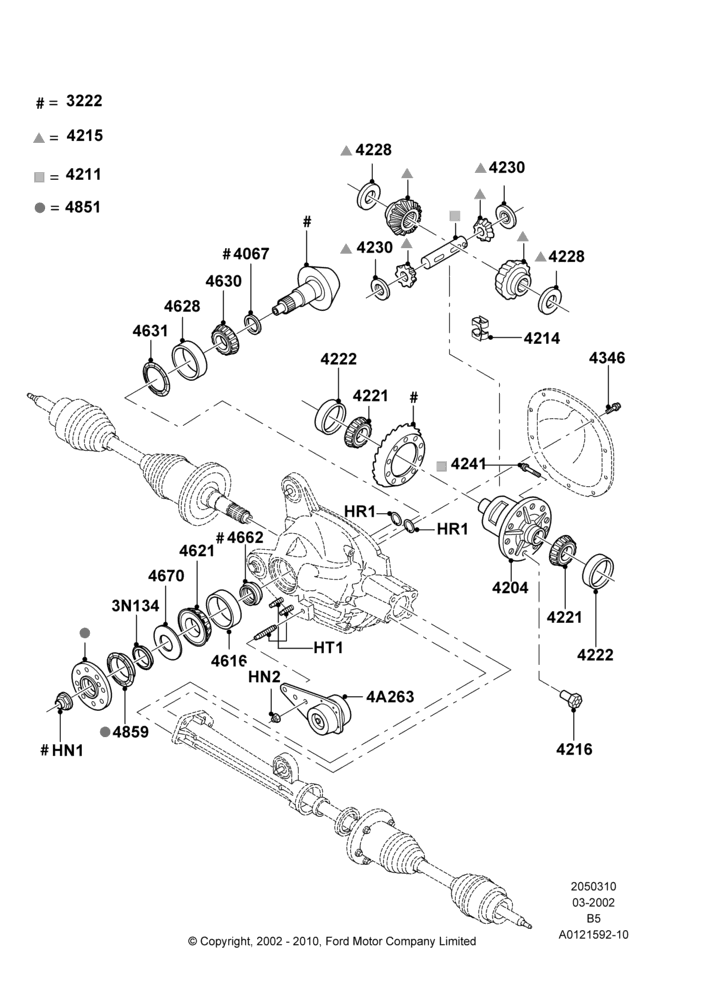 Схема Components - Front Axle Diff & Carr; 18.03.2002–02.08.2006