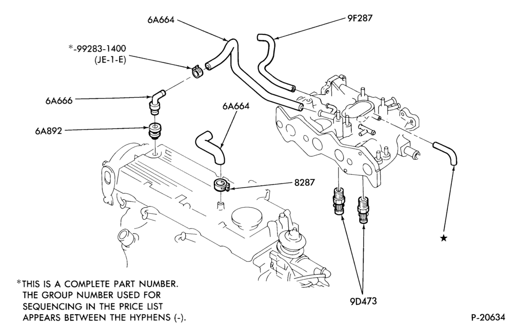 Схема 4 CYL. 1.3L (80 C.I.D.)-Crankcase ventilation system