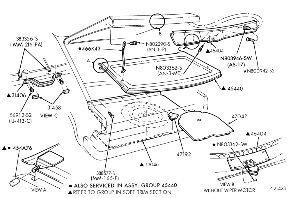 Схема SOFT, INTERIOR TRIM-Luggage compartment trim - body type 61 - "From 3/88"