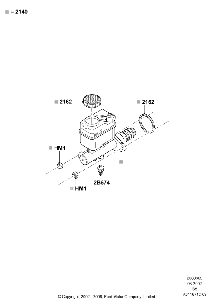 Схема Главный тормозной цилиндр, Roll Stability Control (RSC) Brakes; 18.03.2002–02.08.2006
