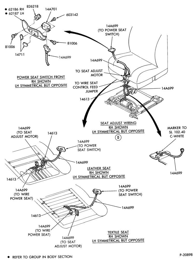 Схема ELECTRICAL SYSTEMS-Power seat controls & wiring - Page B