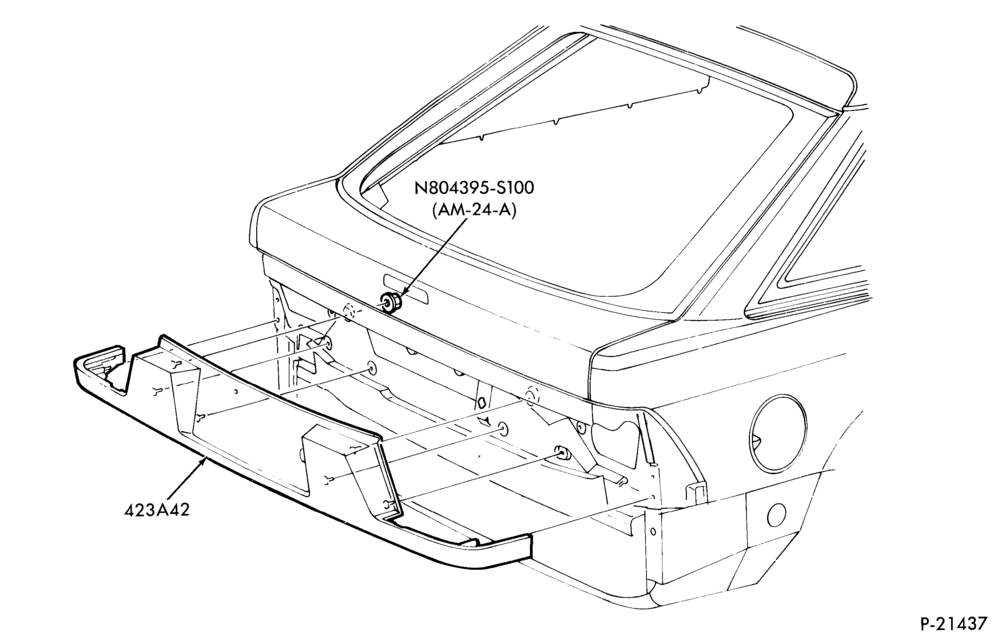 Схема LIFT/TAILGATE, LUGGAGE & BACK WINDOW-Lower rear finish panel