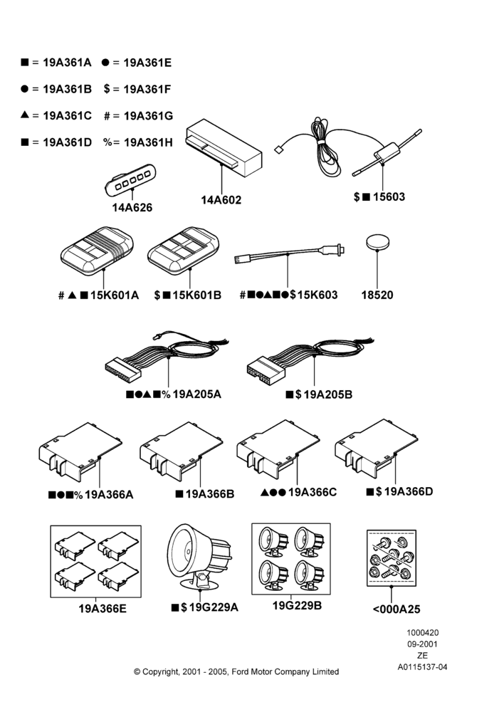 Схема Противоугонные устройства (аксессуар), Power Code Systems; 05.09.2001–12.05.2004