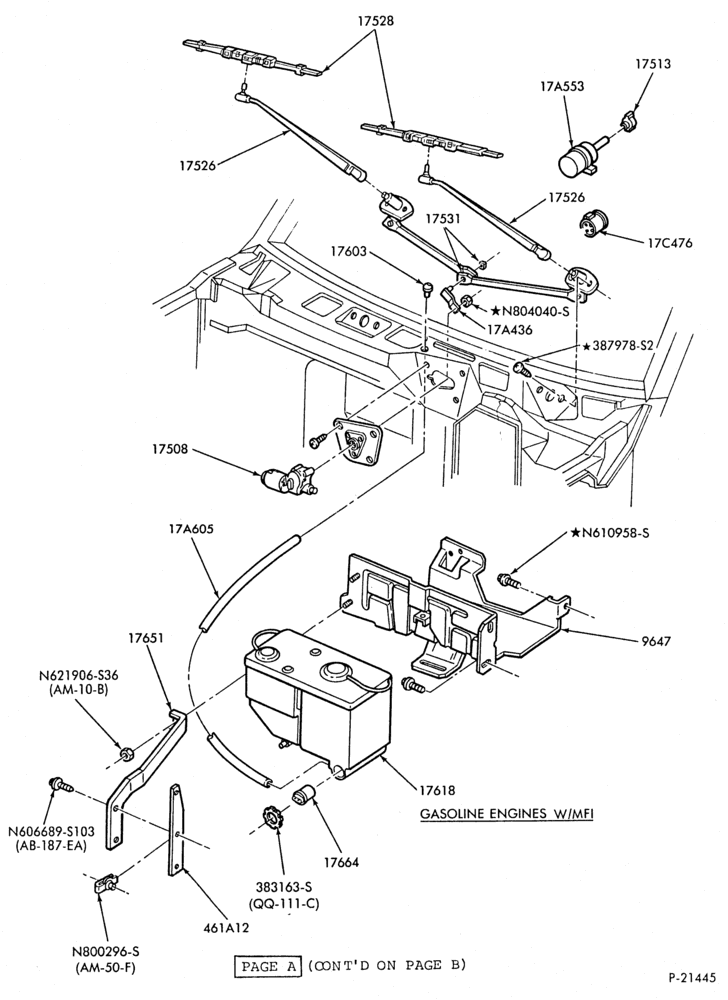 Схема WIPERS & WASHERS-Windshield wiper & washer parts - Page A-U150