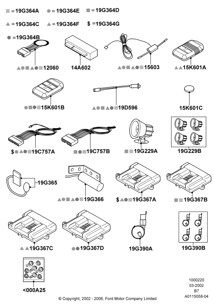 Схема Комплект дистанционного запуска, Accessory, One Way; 18.03.2002–02.08.2006