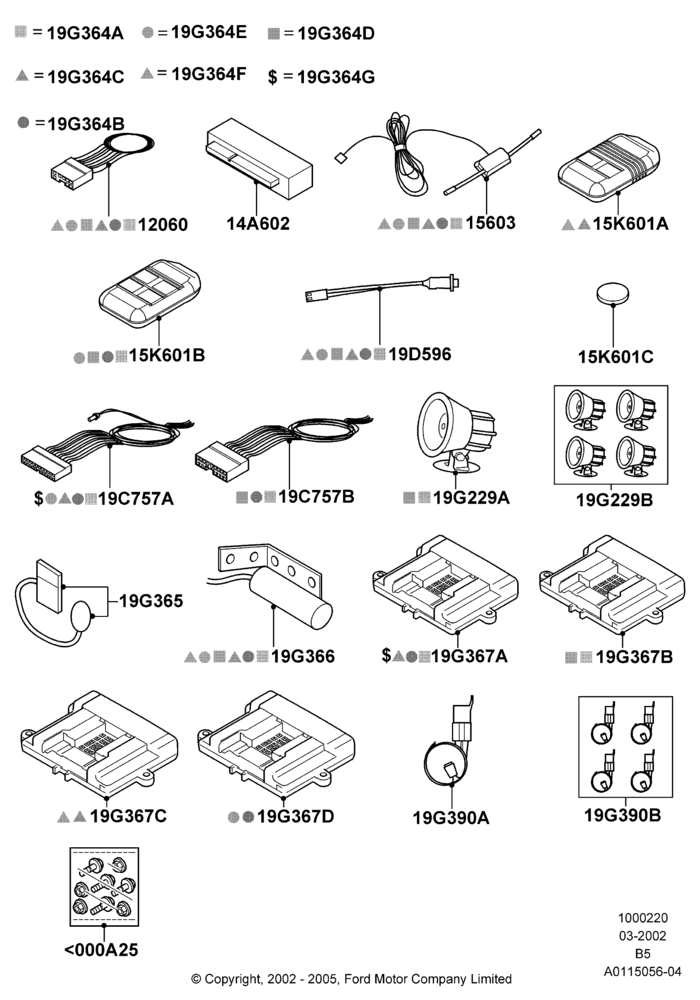 Схема Комплект дистанционного запуска, Accessory, One Way; 18.03.2002–02.08.2006