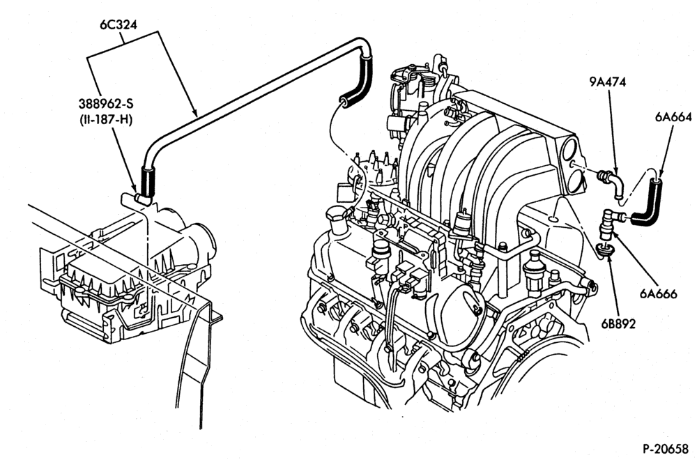 Схема 8 CYL. 5.0L-Crankcase ventilation system - emission reduction-U150