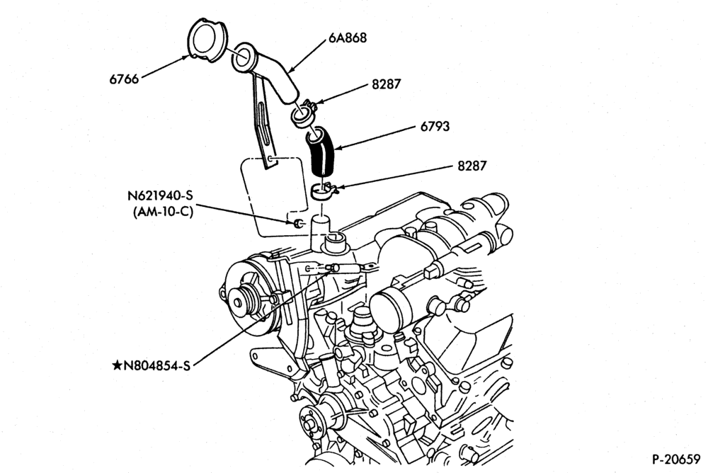 Схема 6 CYL. 3.0L (183 C.I.D.)-Oil filter pipe installation