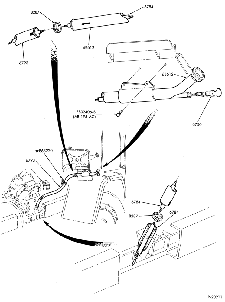 Схема 8 CYL. 7.8L AND 8.8L (477 AND 534 C.I.D.) GAS-CF-CFT600/800