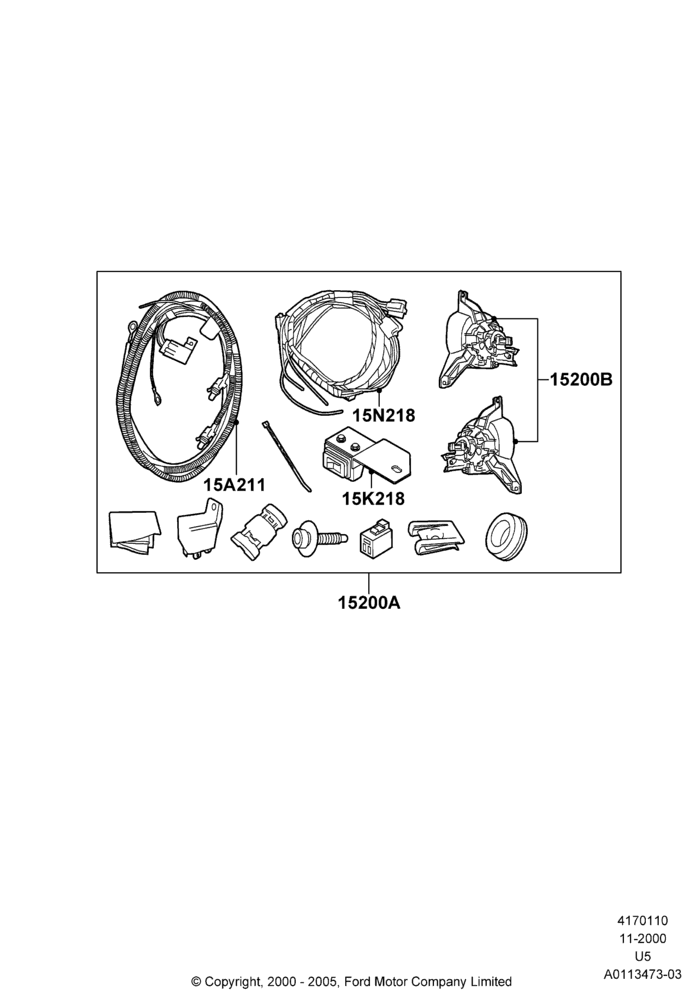Схема Передние противотуманные фары, Less Front Fog Lamps, Accessory; 13.11.2000–19.07.2005