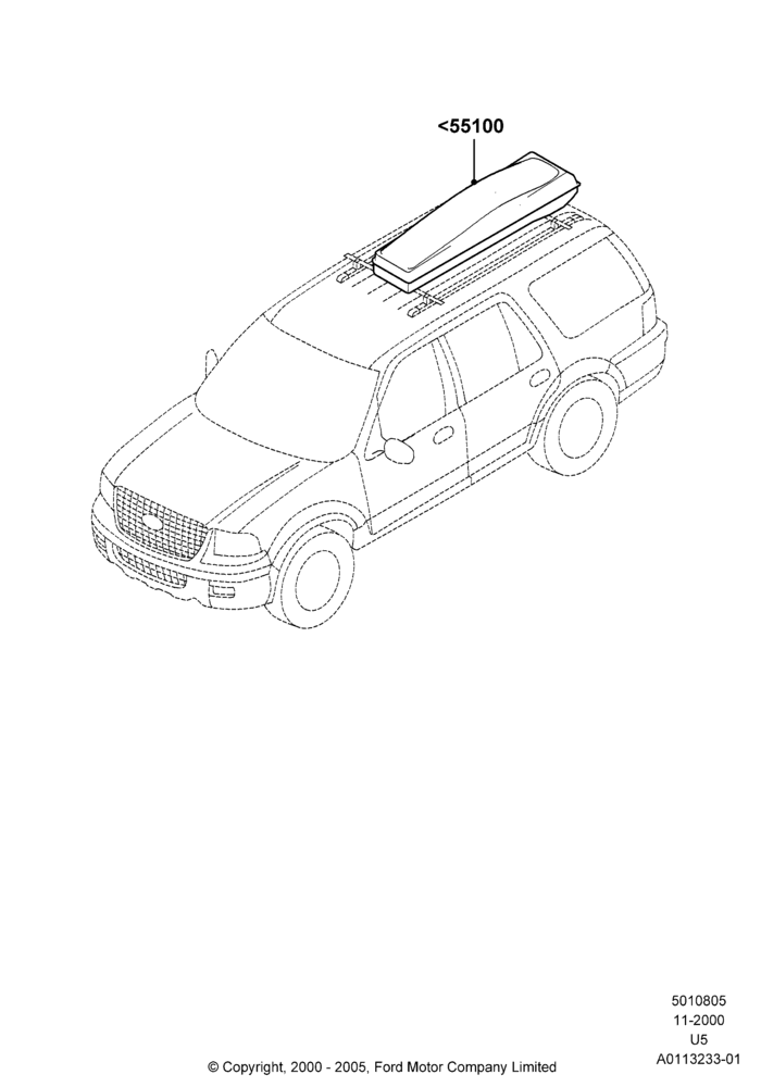 Схема Багажники на крышу, Accessory, Sport Track Luggage Carrier; 13.11.2000–02.08.2004