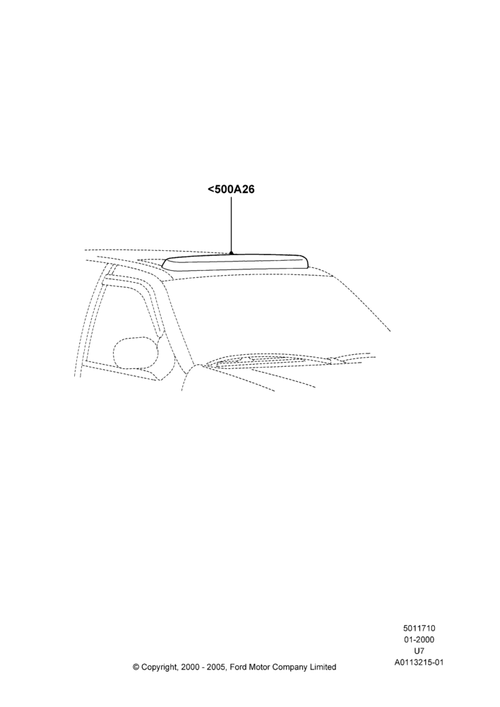 Схема Механизм люка и управление, Accessory, Moonroof Wind Deflector; 31.01.2000–09.05.2003