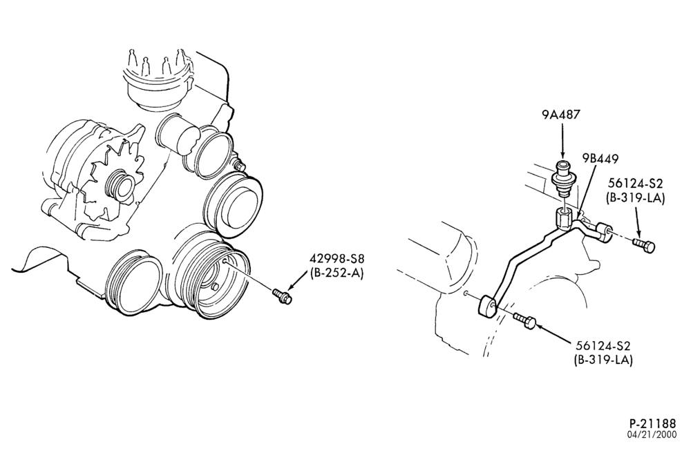 Схема 8 CYL. 5.8L (351 C.I.D.)-W-GAS-F150/350- Page B