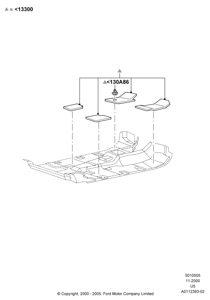 Схема Отделка пола, Ford Series, Accessories; 13.11.2000–07.08.2006