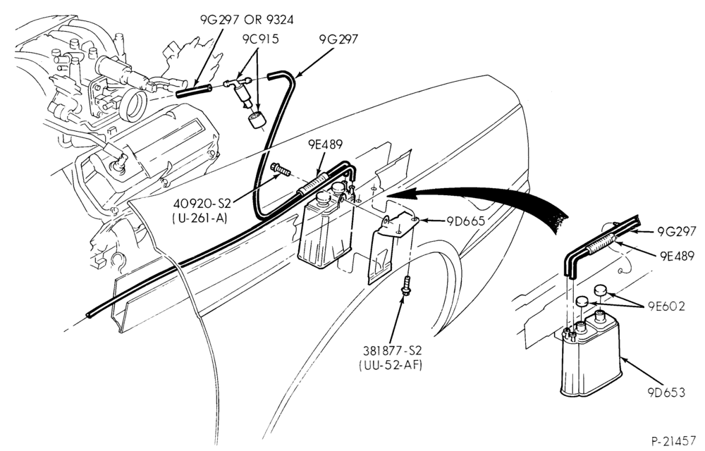 Схема 6 CYL. 3.8L (230 C.I.D.)-Fuel vapor canister and related parts