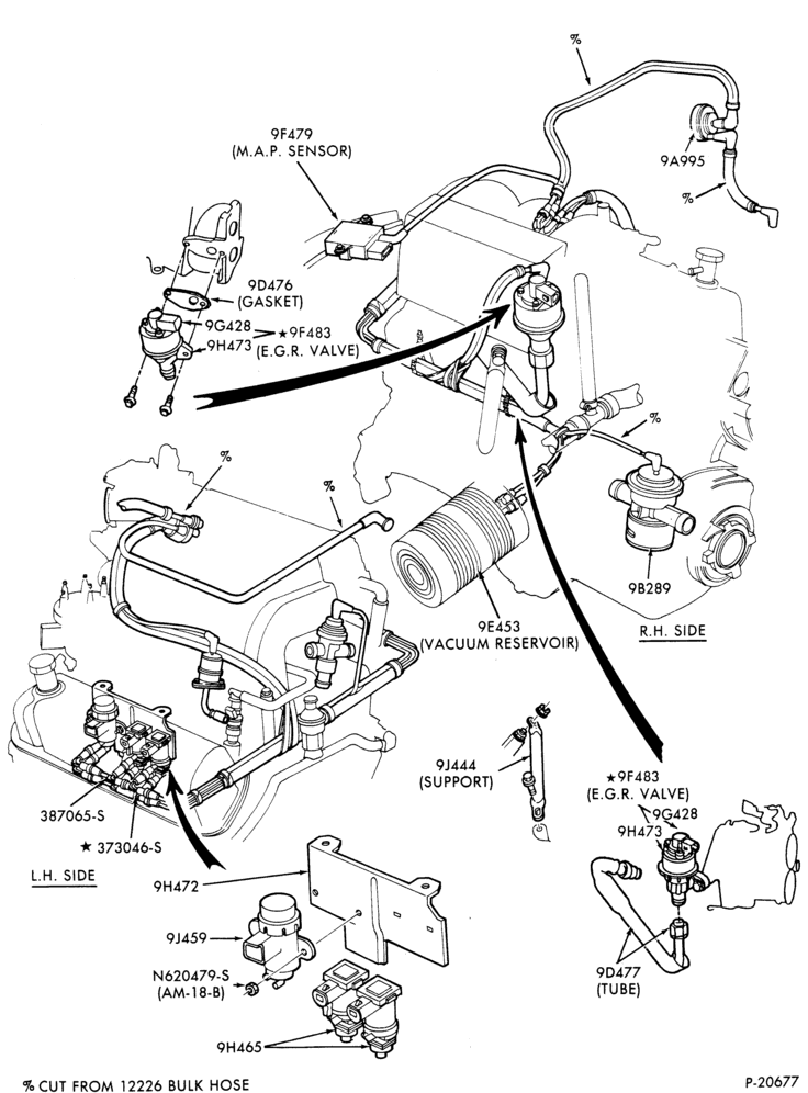 Схема 8 CYL. 5.8L (351 C.I.D.)-W-GAS-F150/250,U150 - under 8500# G.V.W.