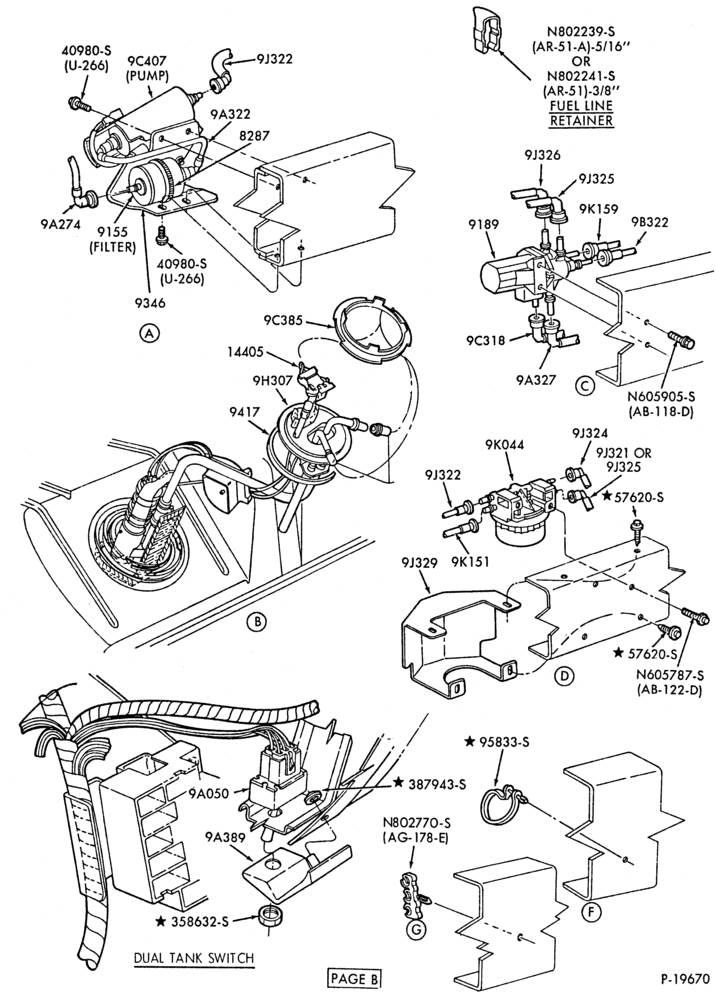 Схема 6 CYL. 4.9L (300 C.I.D.)-GAS-E150/350-E.F.I.-lines-Page-Page-B