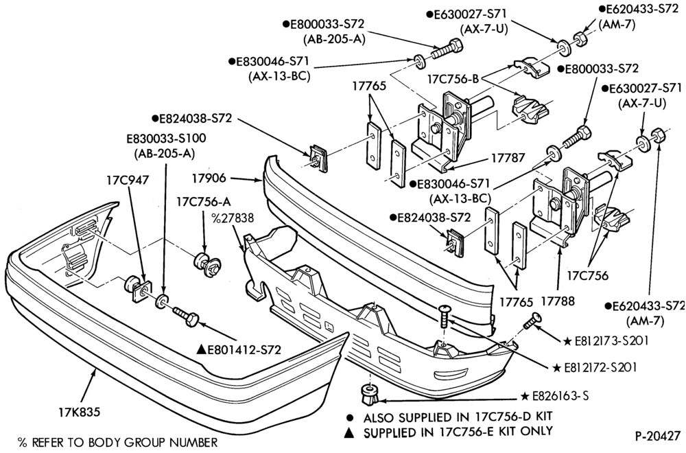 Схема SPEEDOMETER, BUMPERS, MIRRORS AND WIPERS-Bumper- rear