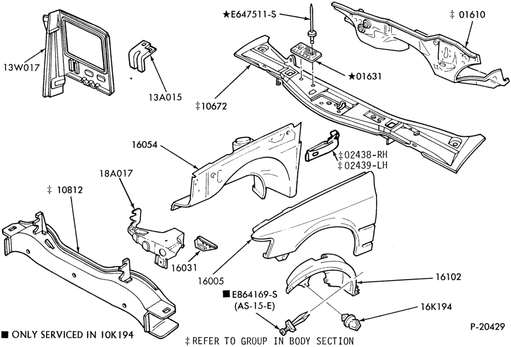 Схема FENDERS AND HOODS-Fender and apron sheet metal