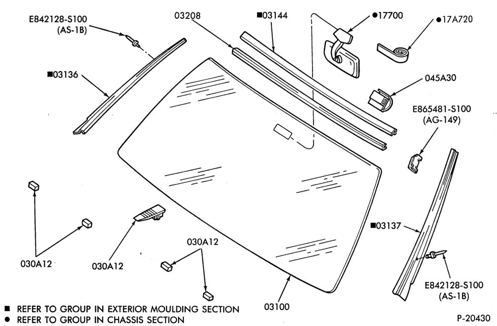 Схема INSTRUMENT PANEL AND FLOOR-Windshield and rear view mirror