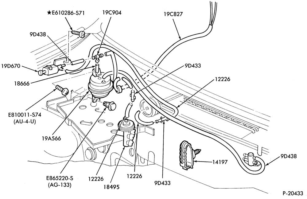 Схема AIR CONDITIONER-Engine compartment-vacuum hoses