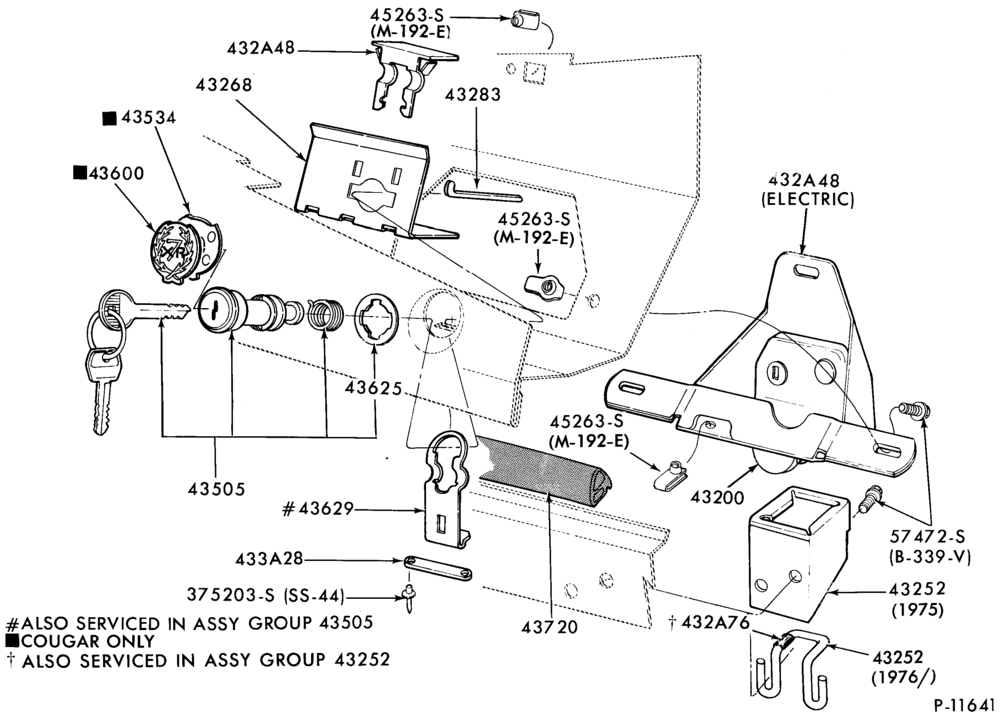 Схема LIFT/TAILGATE, LUGGAGE & BACK WINDOW-Latch parts (luggage compartment) - (manual)