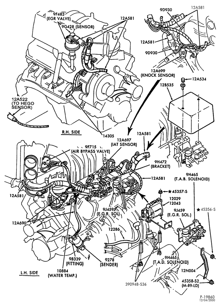 Схема ELECTRICAL SYSTEMS-Wiring system - engine - L.H. & R.H. - 8 cyl. 5.0L-U150
