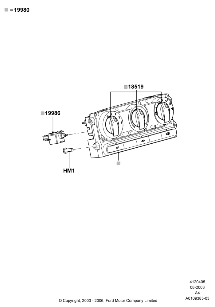 Схема Управление климатом, Manual Air Conditioning; 25.08.2003–02.01.2007