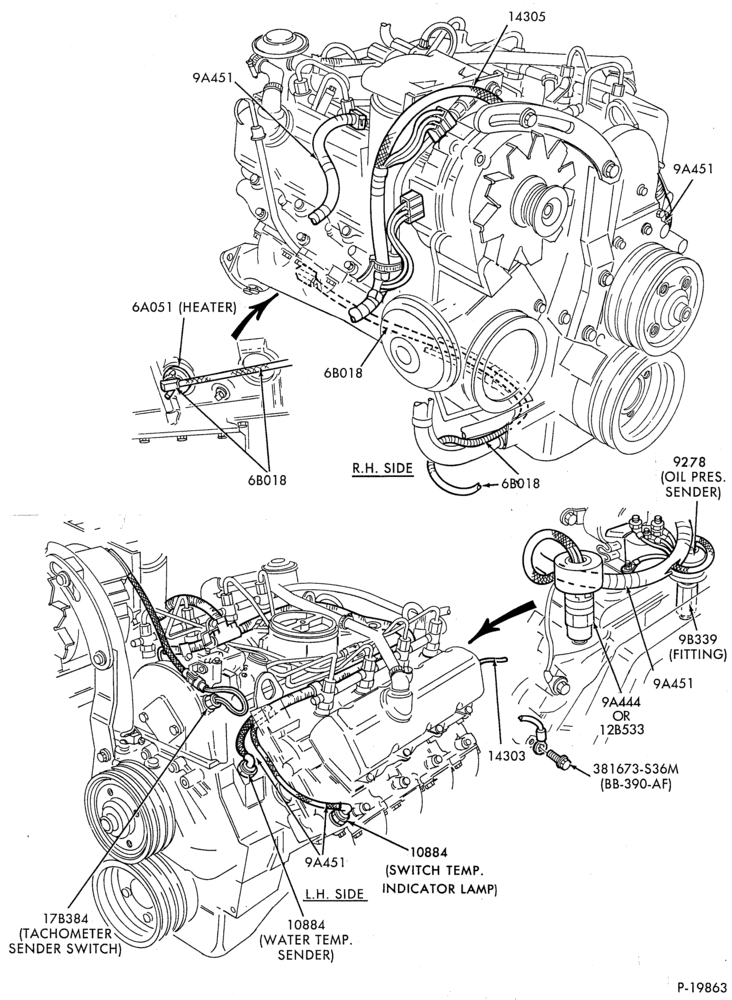 Схема ELECTRICAL SYSTEMS-(5.8L)- 8 cyl. 420 (6.9L) &-F250/350,