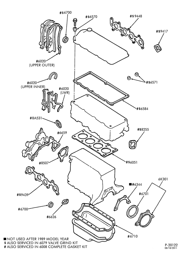 Схема 4 CYL. 1.3L (80 C.I.D.)-Engine gasket kit