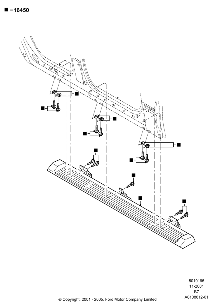 Схема Подножки, Accessory Molded Running Boards; 03.02.2003–02.08.2006