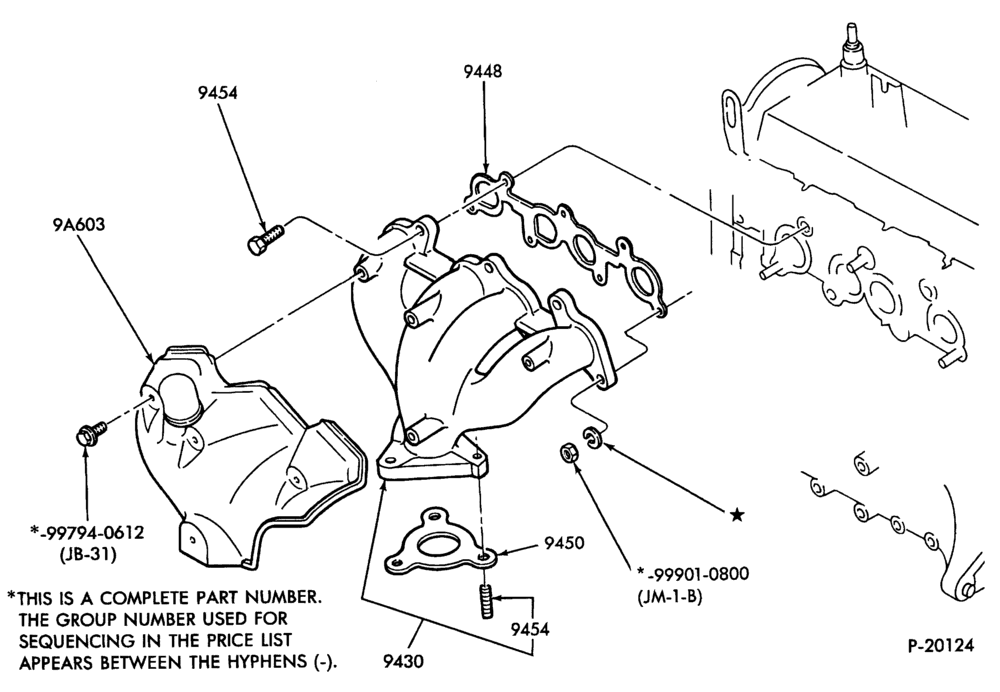 Схема FUEL SYSTEM AND CALIBRATION-Manifold installation - exhaust manifold