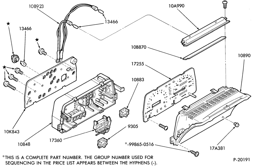 Схема Стартер, IGNITION AND HEADLAMP SWITCHES-Instrument cluster and related parts - w/tachometer