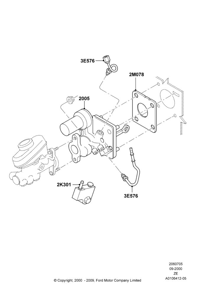 Схема Вакуумный усилитель, 4.6 DOHC EFI S/C, 4.6 SOHC EFI, 4.6L DOHC V8 EFI; 18.09.2000–12.05.2004