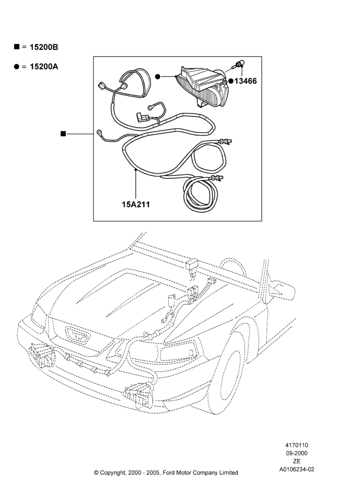 Схема Передние противотуманные фары, Base, Accessory, Front Fog Lamp; 18.09.2000–12.05.2004