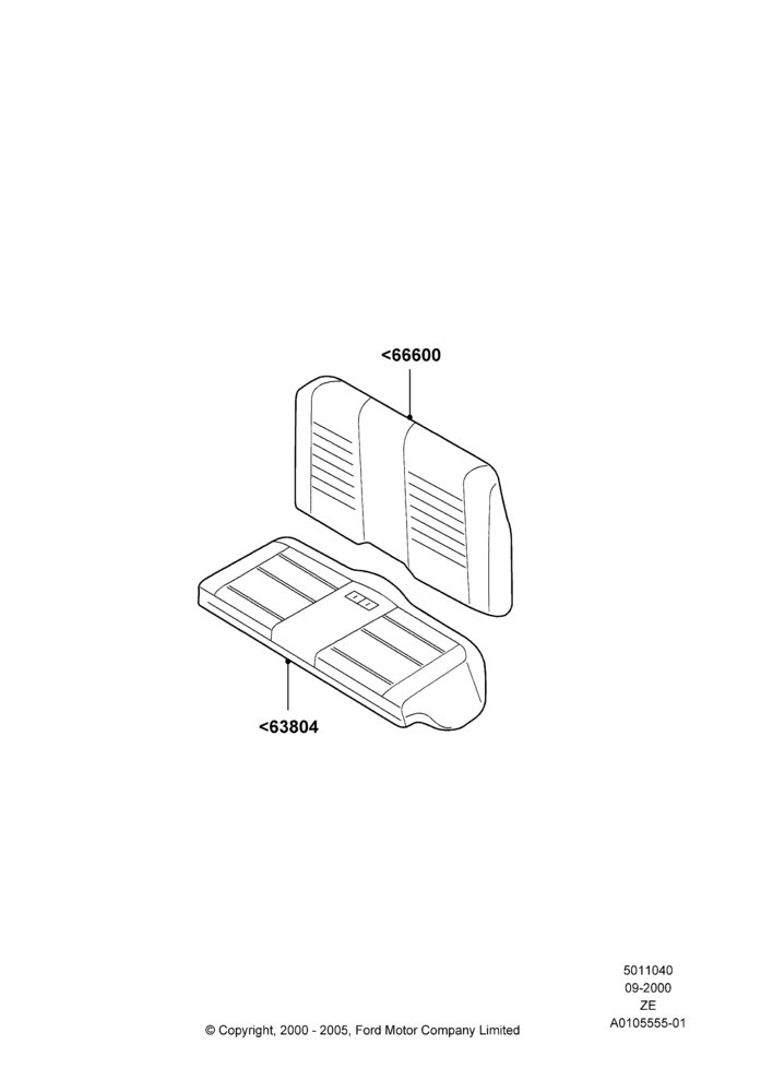 Схема Rear Seat Covers, Convertible; 18.09.2000–12.05.2004