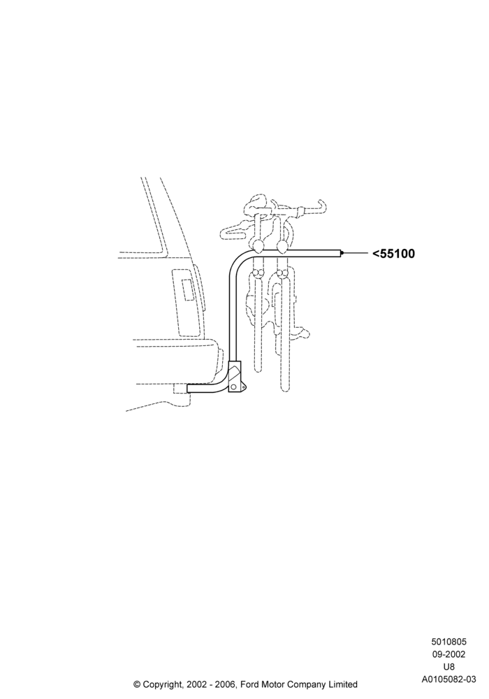 Схема Багажники на крышу, Accessory, Rear Hitch Mount Bike Rack; 03.09.2002–05.08.2005