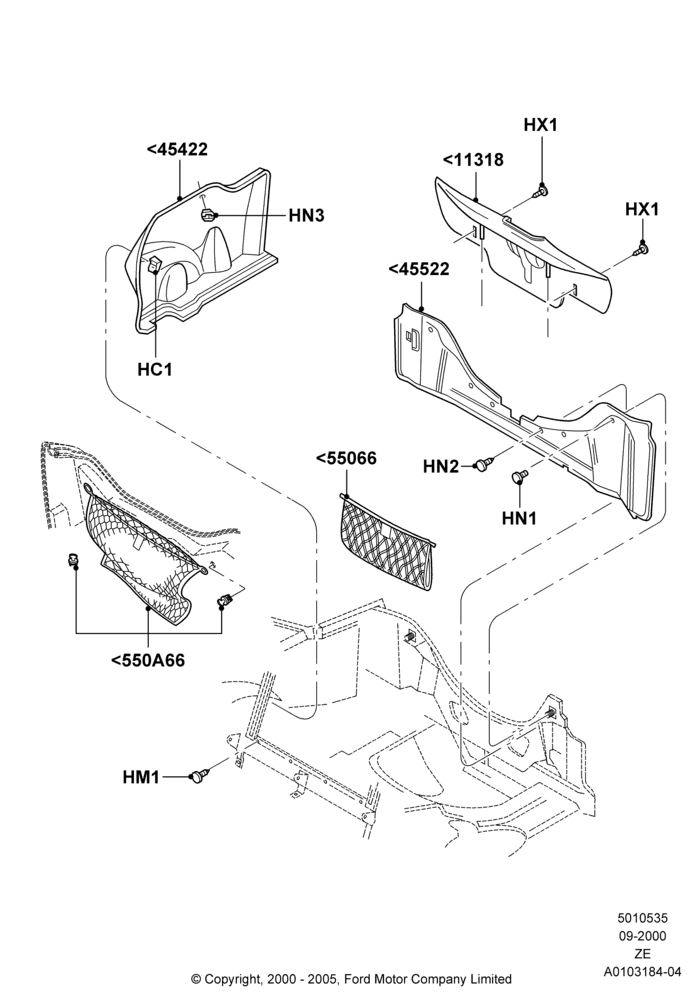 Схема Load Compartment Trim, Coupe; 18.09.2000–12.05.2004