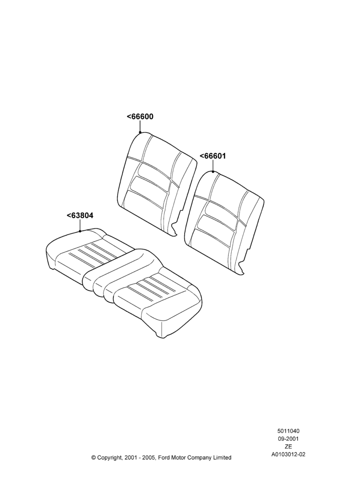 Схема Rear Seat Covers, Coupe; 18.09.2000–12.05.2004