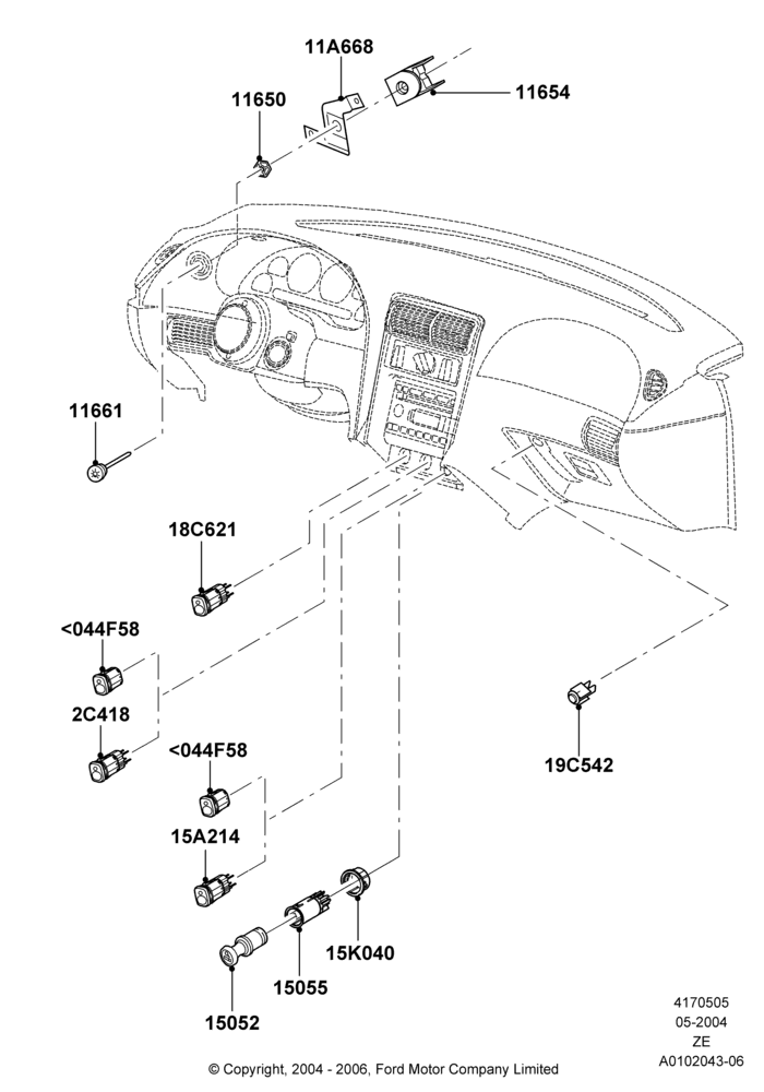 Схема Панель приборов; 18.09.2000–12.05.2004