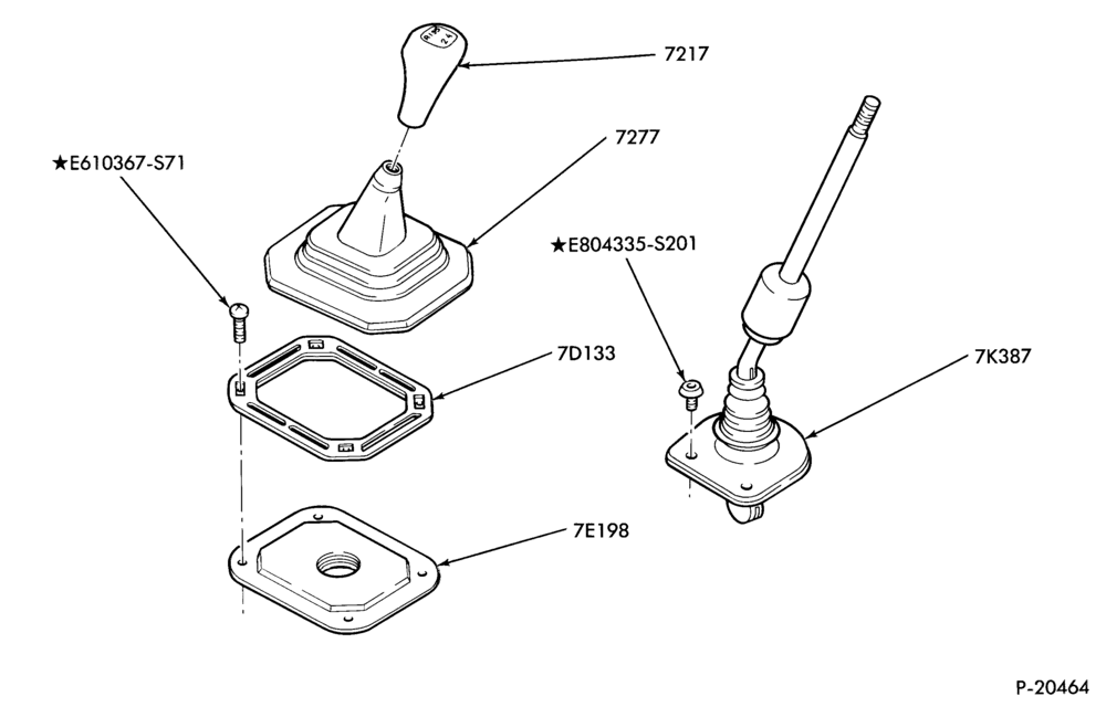 Схема EXTERNAL PARTS-Gearshift mechanism - floor mounted-5/S